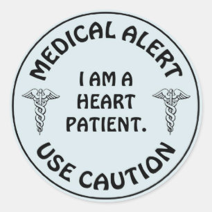 HEART PATIENT CLASSIC ROUND STICKER
