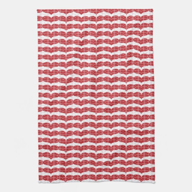 Heart pattern 2 tea towel (Vertical)