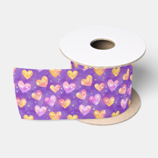 heart pattern 3 satin ribbon