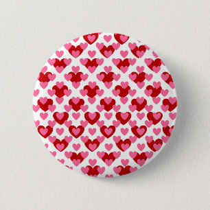 Heart Pattern 6 Cm Round Badge