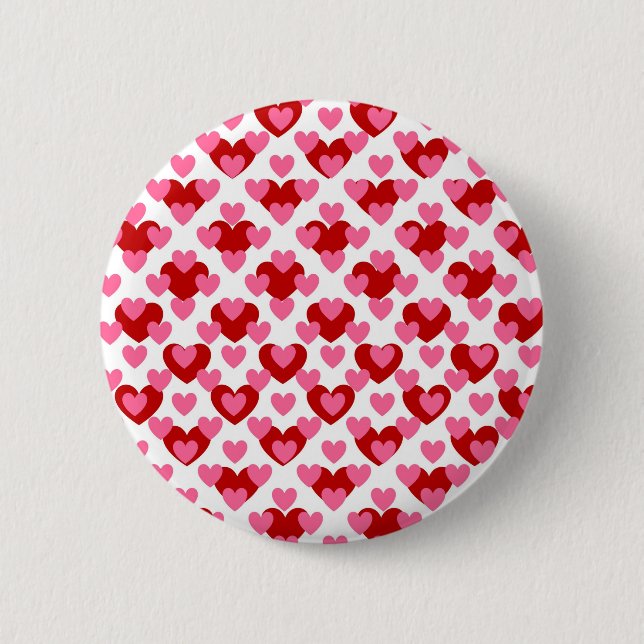 Heart Pattern 6 Cm Round Badge (Front)