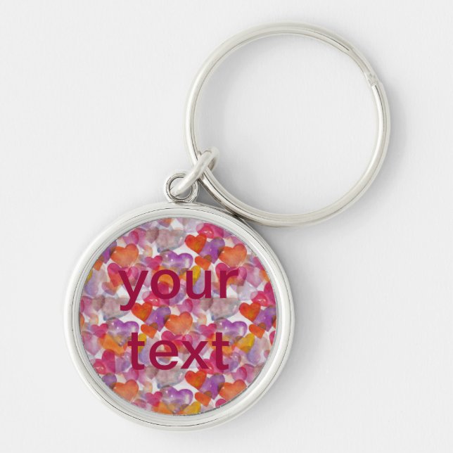 HEART Pattern ART 4 + your text Key Ring (Front)