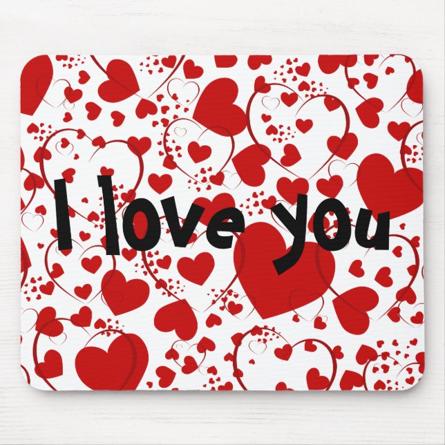 HEART Pattern ART 5 + your text Mouse Mat (Front)