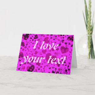 HEART Pattern ART 6 + your text   pink Card