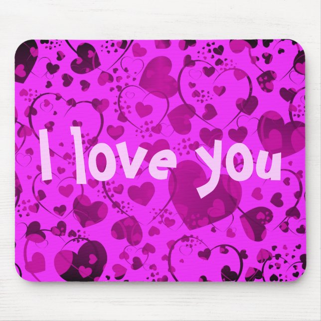 HEART Pattern ART 6 + your text | pink Mouse Mat (Front)