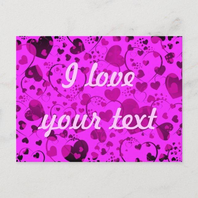 HEART Pattern ART 6 + your text | pink Postcard (Front)
