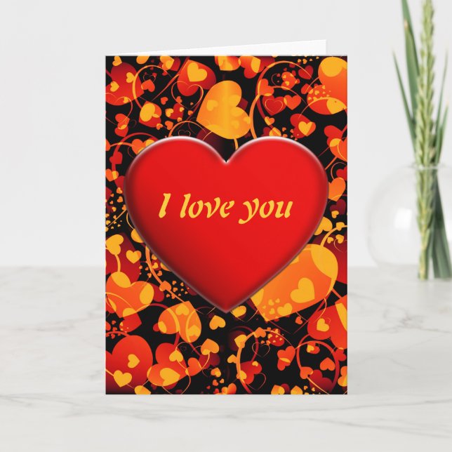 HEART pattern ART 8 + Heart + your text Card (Front)