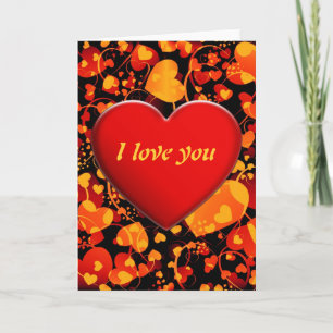 HEART pattern ART 8 + Heart + your text Card