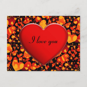 HEART pattern ART 8 + Heart + your text Postcard