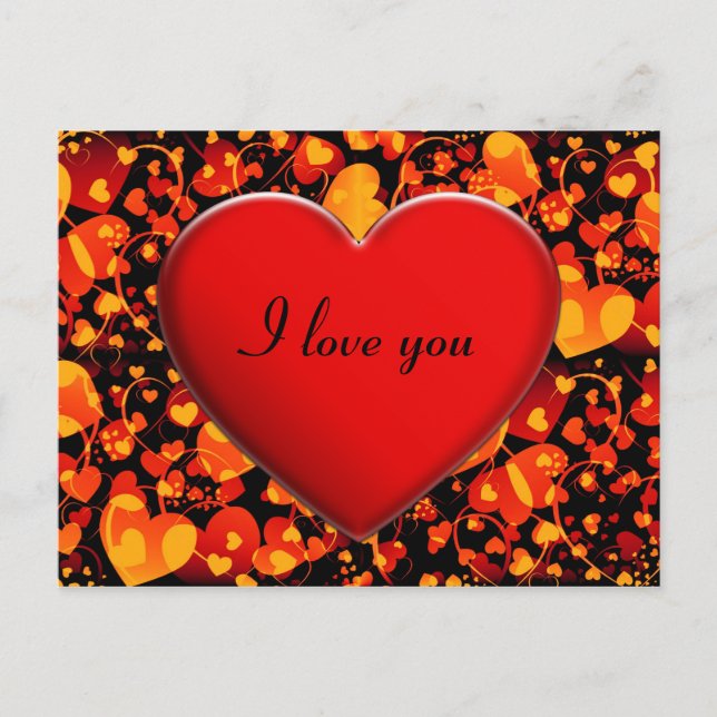 HEART pattern ART 8 + Heart + your text Postcard (Front)