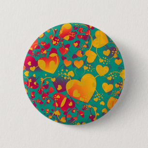HEART pattern ART 9 6 Cm Round Badge