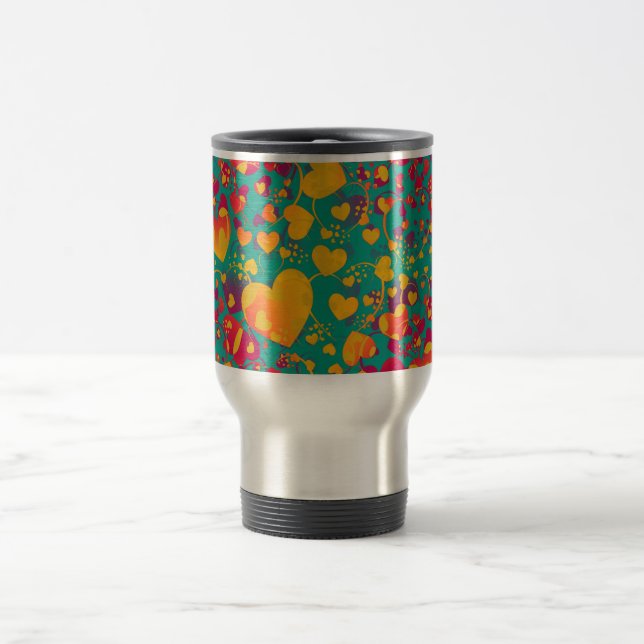 HEART pattern ART 9 Travel Mug (Center)