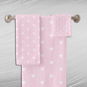 Heart Pattern Bath Towel Set