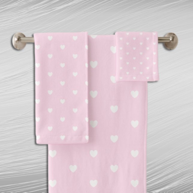 Heart Pattern Bath Towel Set (Creator Uploaded)