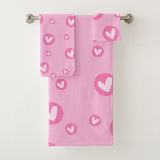 Heart Pattern Bath Towels  (Insitu)
