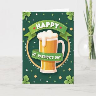 Heart Pattern Beer St Patricks Card