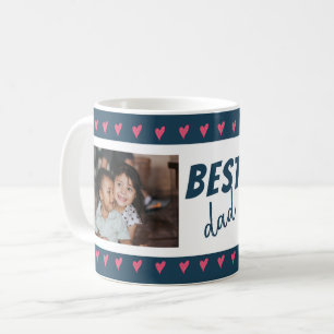 Heart Pattern Best Dad 2 Photo Coffee Mug