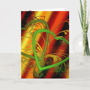 Heart Pattern Blossom Flower Orchid Love Destiny Thank You Card