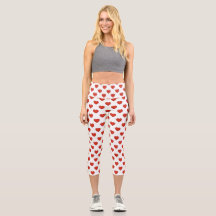 Heart Pattern Capri Leggings