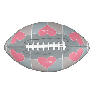 Heart Pattern custom monogram football American Football