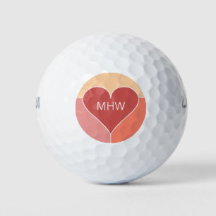 Heart Pattern custom monogram golf balls