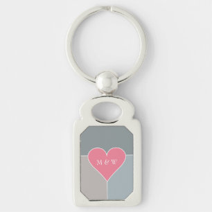 Heart Pattern custom monogram key chain
