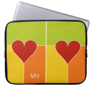 Heart Pattern custom monogram laptop sleeves