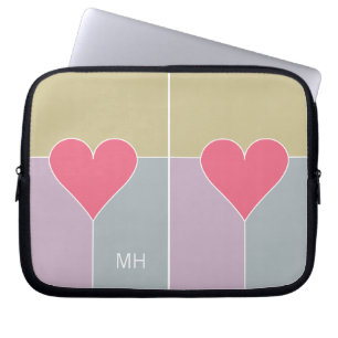 Heart Pattern custom monogram laptop sleeves