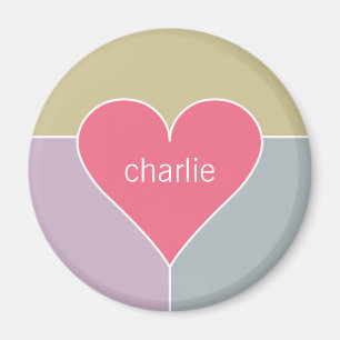 Heart Pattern custom name magnets
