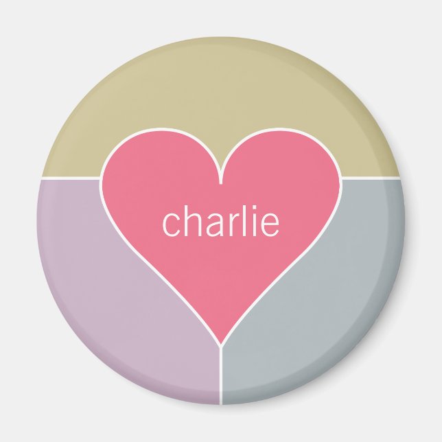 Heart Pattern custom name magnets (Front)