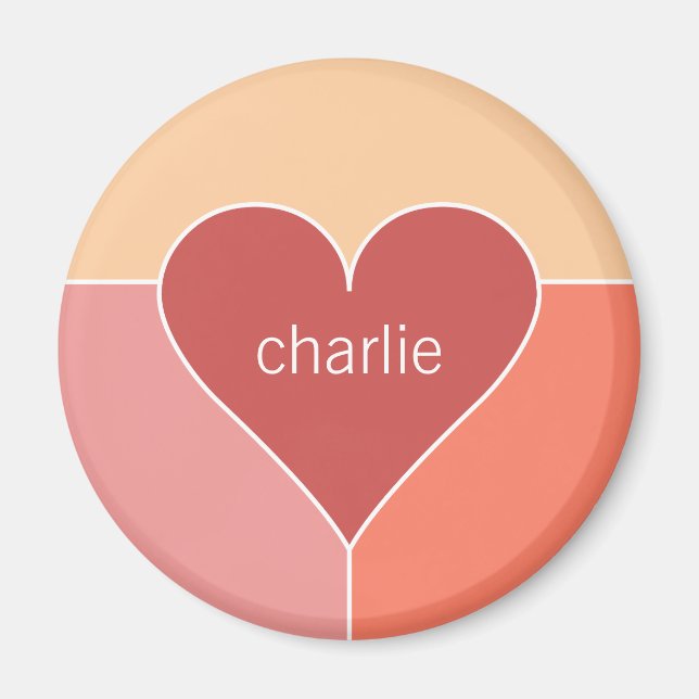 Heart Pattern custom name magnets (Front)