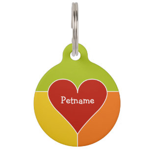 Heart Pattern custom pet tags