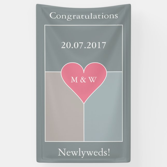 Heart Pattern custom text banner (Vertical)