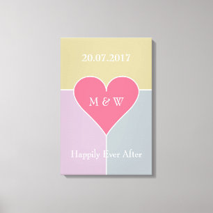 Heart Pattern custom text wrapped canvas