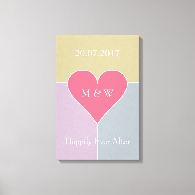 Heart Pattern custom text wrapped canvas (Front)