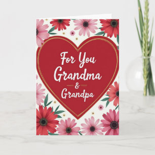 Heart Pattern Grandma Grandpa Card
