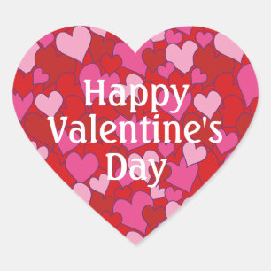 Heart Pattern Happy Valentine's Day Sticker