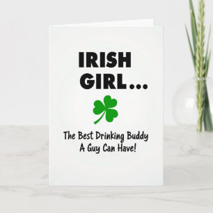 Heart Pattern Irish Girl Card