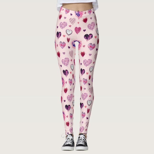 HEART PATTERN LEGGINGS (Front)