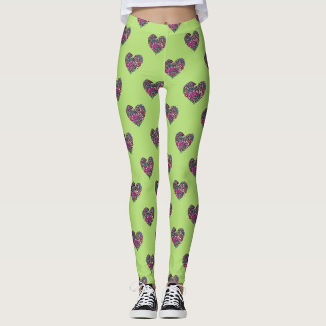HEART PATTERN LEGGINGS (Front)