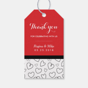 Heart Pattern Love Doodles Wedding Favour Gift Tag