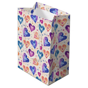 heart pattern medium gift bag