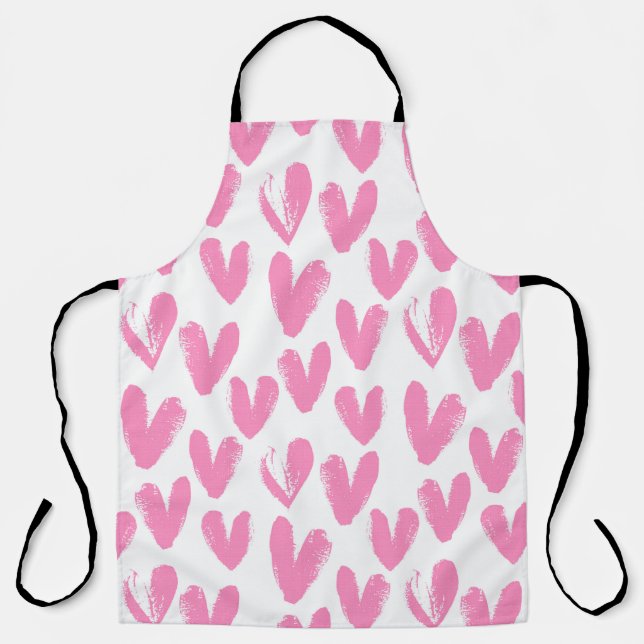 Heart pattern painted hearts apron (Front)