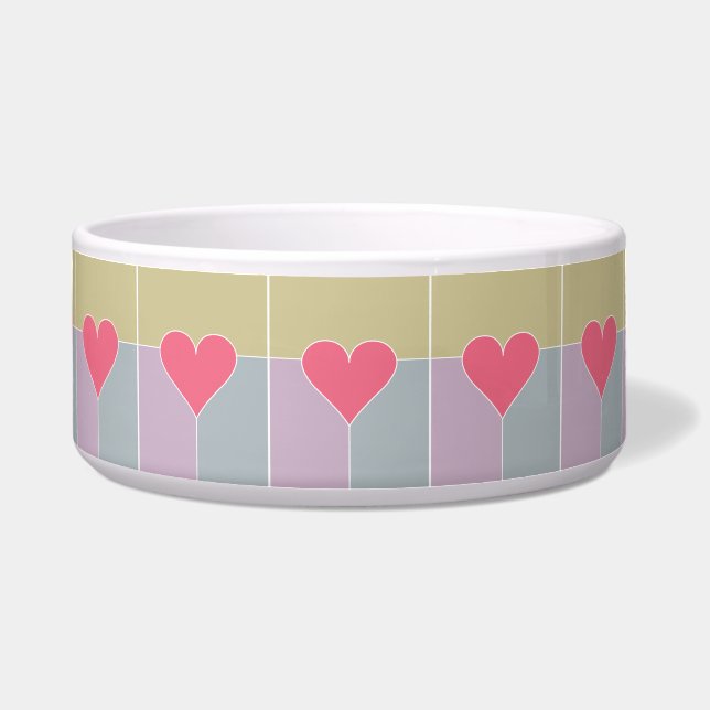 Heart Pattern pet bowls (Front)