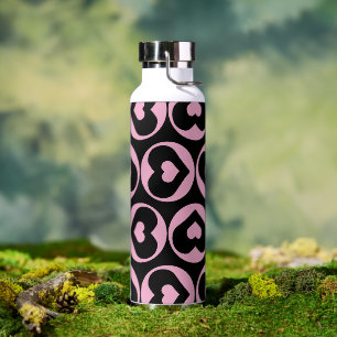 Heart Pattern Pink Love Graphic Bold Water Bottle
