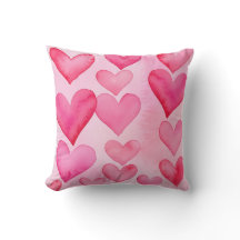 Heart pattern pretty pink and red watercolor heart