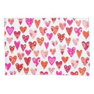 Heart Pattern Red Pink Modern Pillowcase