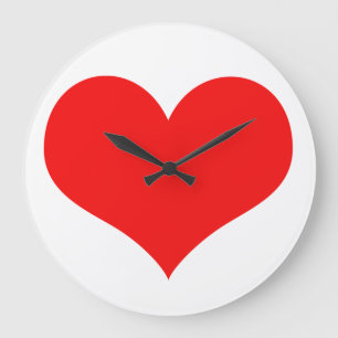 Heart Pattern Red White Cute Valentine's Day Gift Large Clock