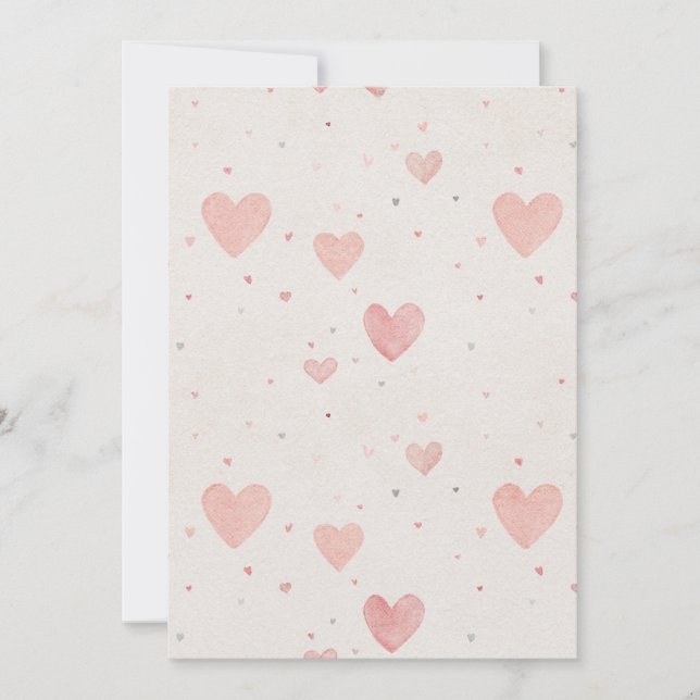 Heart Pattern Save the Date Card (Front)