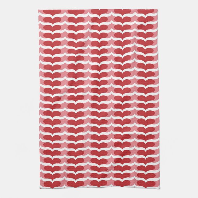 Heart pattern tea towel (Vertical)